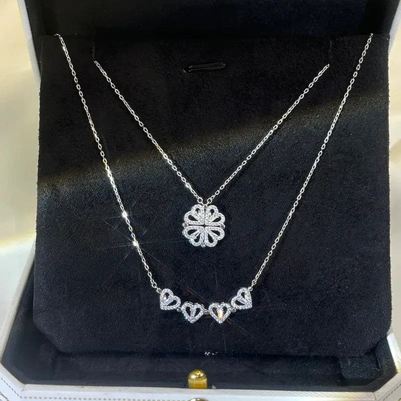 Collar Corazón De Trébol🍀